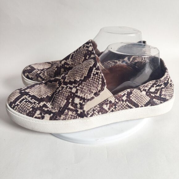 Steve Madden Fayna Slip On Snakeskin Vegan Sneakers Comfortable Nuetral Size 9 - Picture 4 of 11